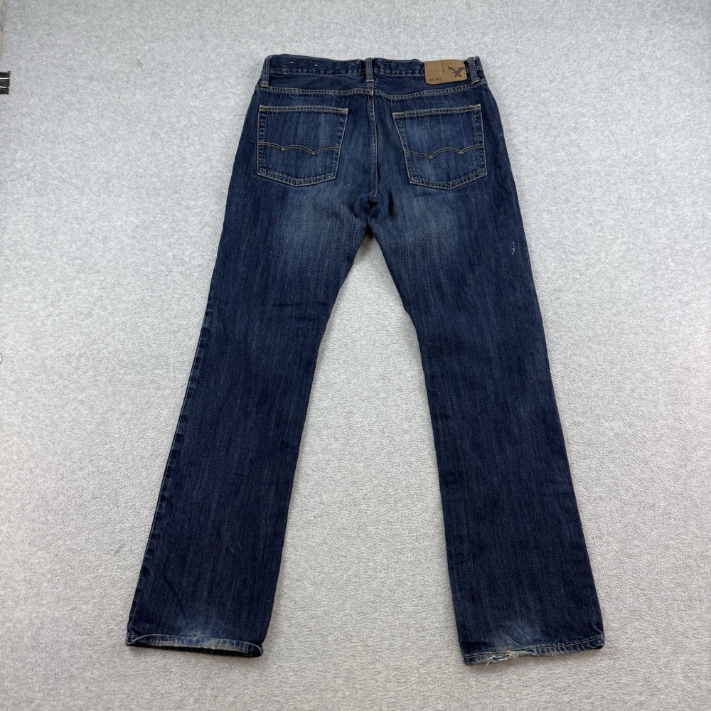 American‎ Eagle Jeans Mens 32x34 Blue Original Straight Denim Dark Wash Casual